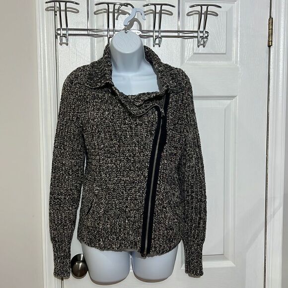 Free People asymmetric zip moto sweater  Chunky knit size S - Picture 1 of 9